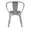 Emma and Oliver Alva Metal Indoor-Outdoor Stacking Chair with Vertical Slat Back, Arms and All-Weather Polystyrene Seat